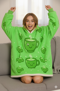 woozies™ Orginal - Giant Thick Fluffy Maccha Cup Hoodie Blanket