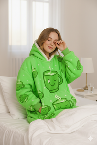 woozies™ Orginal - Giant Thick Fluffy Maccha Cup Hoodie Blanket