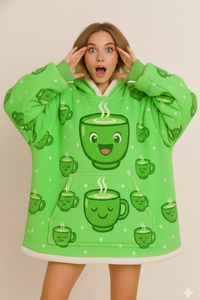 woozies™ Orginal - Giant Thick Fluffy Maccha Cup Hoodie Blanket
