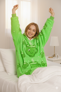 woozies™ Orginal - Giant Thick Fluffy Maccha Cup Hoodie Blanket