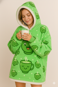 woozies™ Orginal - Giant Thick Fluffy Maccha Cup Hoodie Blanket
