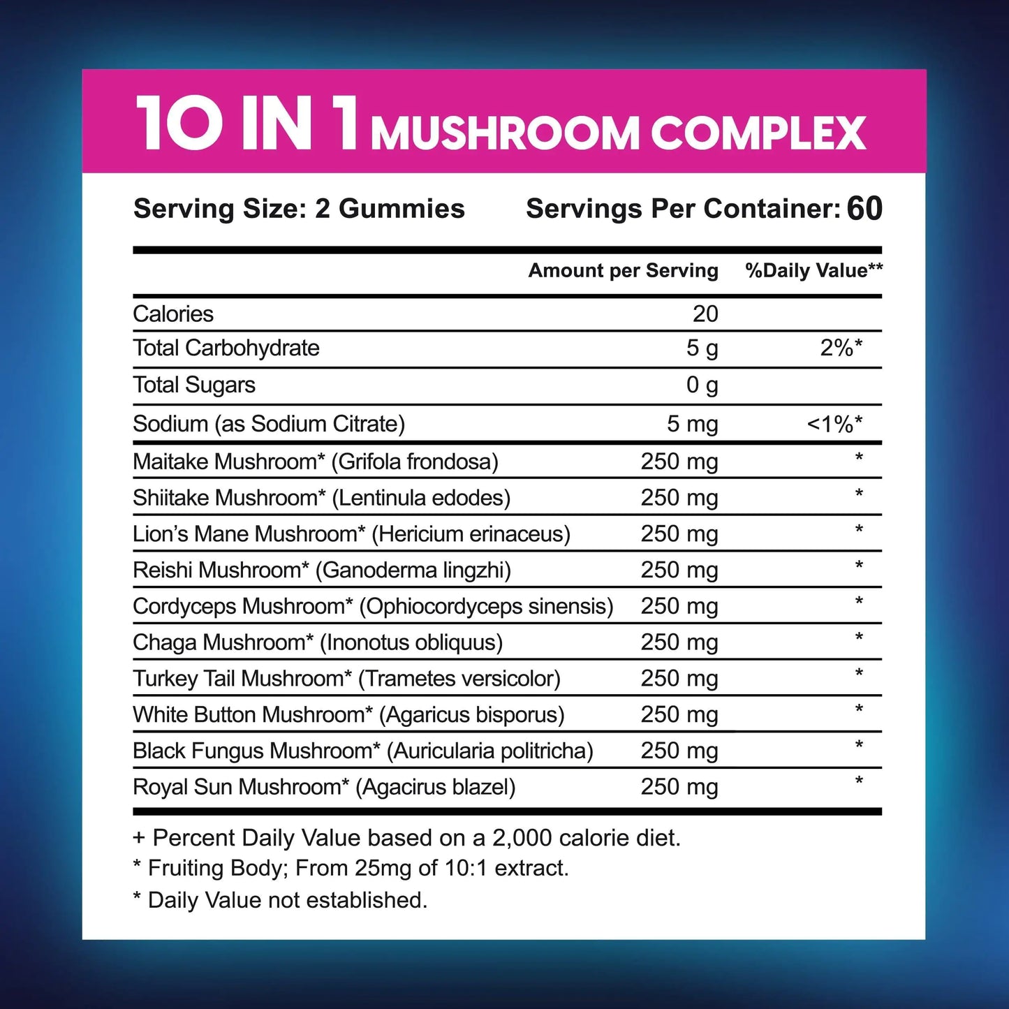 Mushroom Gummies Lion's Mane and Reishi for Cognitive Clarity 60 Gummies