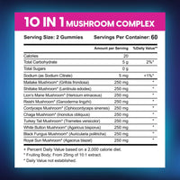 Mushroom Gummies Lion's Mane and Reishi for Cognitive Clarity 60 Gummies