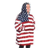 Flag Hoodie Blanket for Cozy Home Use