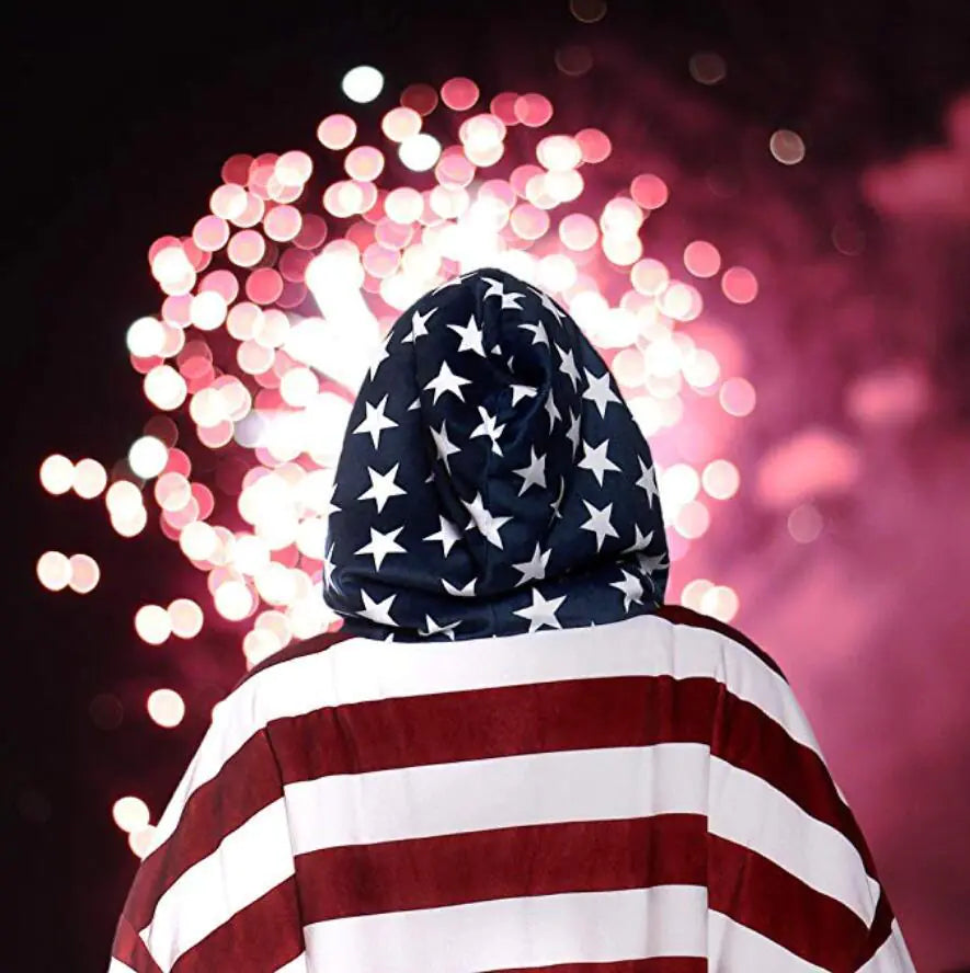 Flag Hoodie Blanket for Cozy Home Use